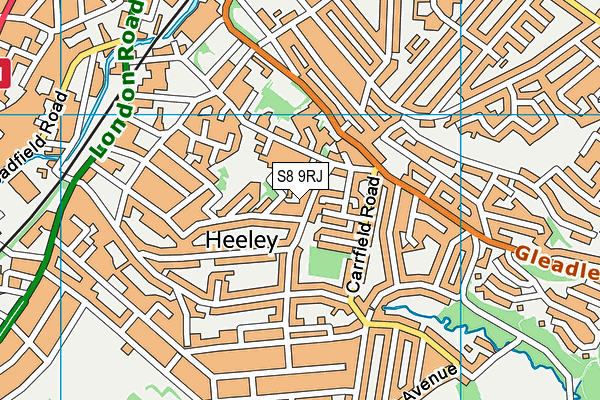 S8 9RJ map - OS VectorMap District (Ordnance Survey)