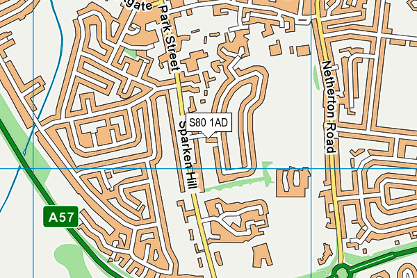 S80 1AD map - OS VectorMap District (Ordnance Survey)