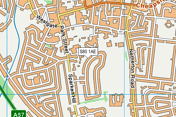 S80 1AE map - OS VectorMap District (Ordnance Survey)