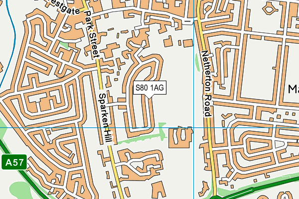 S80 1AG map - OS VectorMap District (Ordnance Survey)