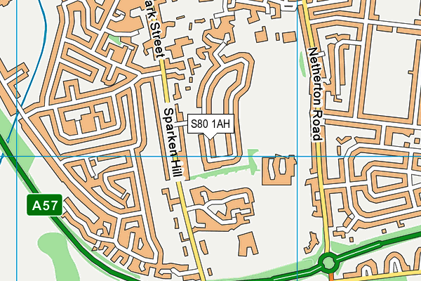 S80 1AH map - OS VectorMap District (Ordnance Survey)