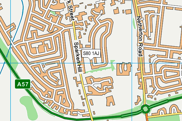 S80 1AJ map - OS VectorMap District (Ordnance Survey)