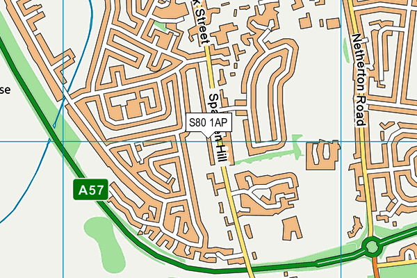 S80 1AP map - OS VectorMap District (Ordnance Survey)