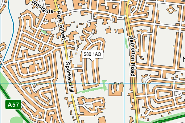 S80 1AQ map - OS VectorMap District (Ordnance Survey)