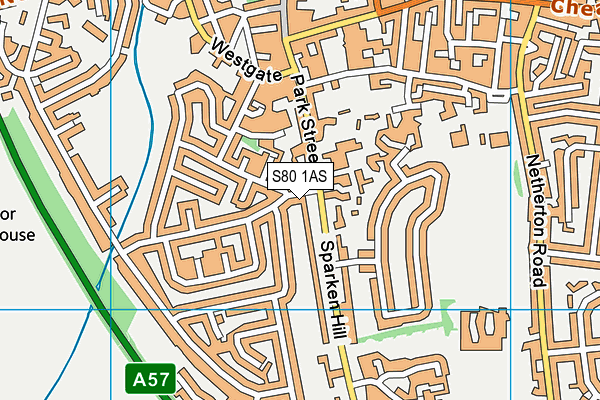 S80 1AS map - OS VectorMap District (Ordnance Survey)