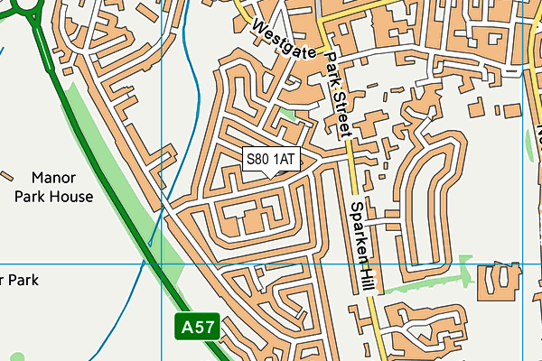 S80 1AT map - OS VectorMap District (Ordnance Survey)