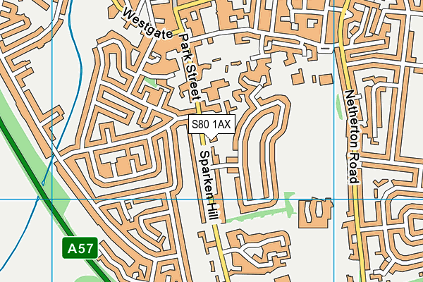 S80 1AX map - OS VectorMap District (Ordnance Survey)