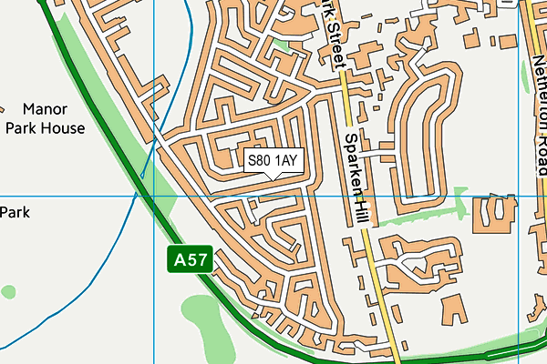 S80 1AY map - OS VectorMap District (Ordnance Survey)