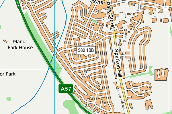 S80 1BB map - OS VectorMap District (Ordnance Survey)