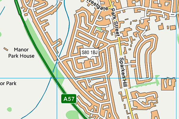 S80 1BJ map - OS VectorMap District (Ordnance Survey)