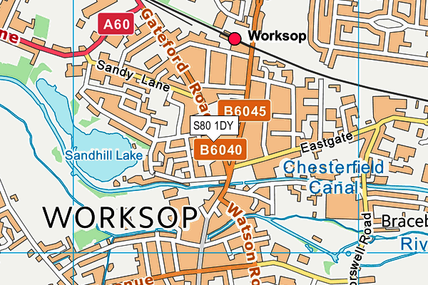 S80 1DY map - OS VectorMap District (Ordnance Survey)