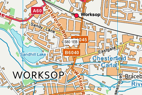 S80 1EB map - OS VectorMap District (Ordnance Survey)