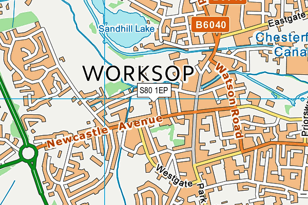 S80 1EP map - OS VectorMap District (Ordnance Survey)