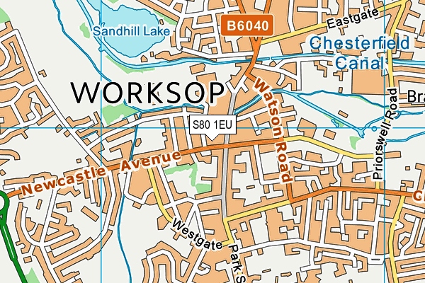 S80 1EU map - OS VectorMap District (Ordnance Survey)