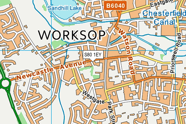 S80 1EY map - OS VectorMap District (Ordnance Survey)