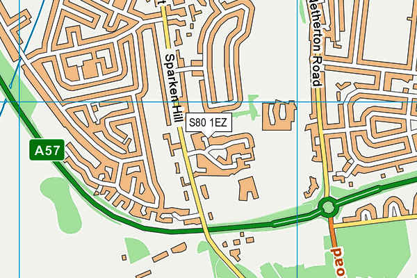 S80 1EZ map - OS VectorMap District (Ordnance Survey)