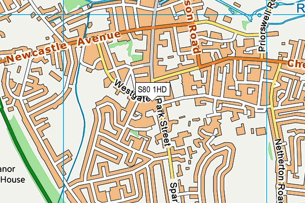 S80 1HD map - OS VectorMap District (Ordnance Survey)