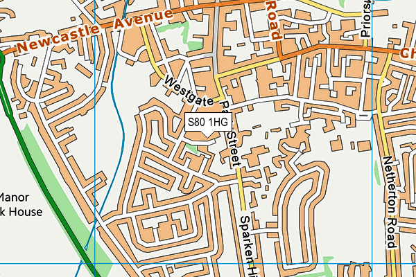 S80 1HG map - OS VectorMap District (Ordnance Survey)