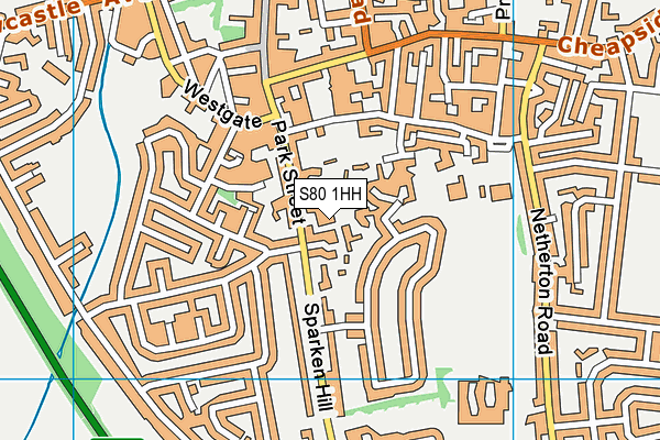 S80 1HH map - OS VectorMap District (Ordnance Survey)