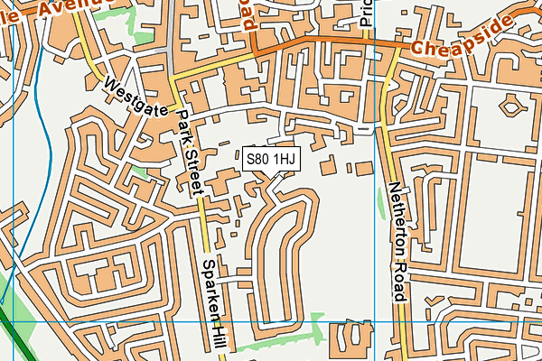 S80 1HJ map - OS VectorMap District (Ordnance Survey)