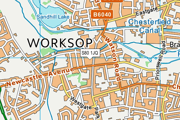 S80 1JQ map - OS VectorMap District (Ordnance Survey)