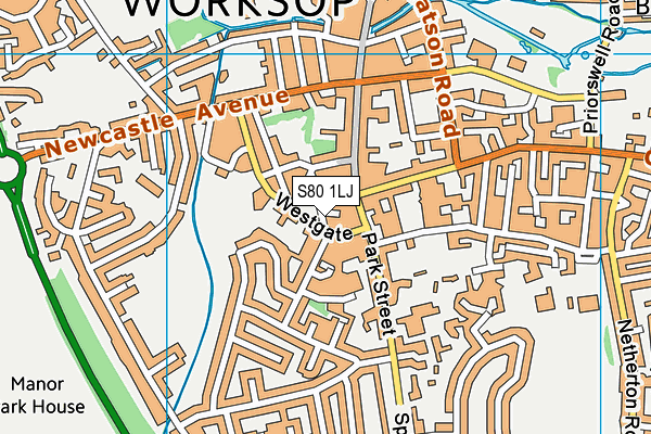 S80 1LJ map - OS VectorMap District (Ordnance Survey)