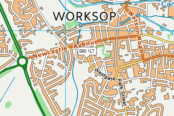 S80 1LT map - OS VectorMap District (Ordnance Survey)