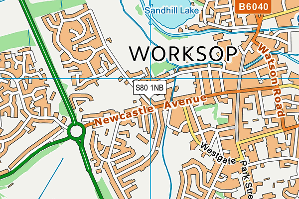 S80 1NB map - OS VectorMap District (Ordnance Survey)