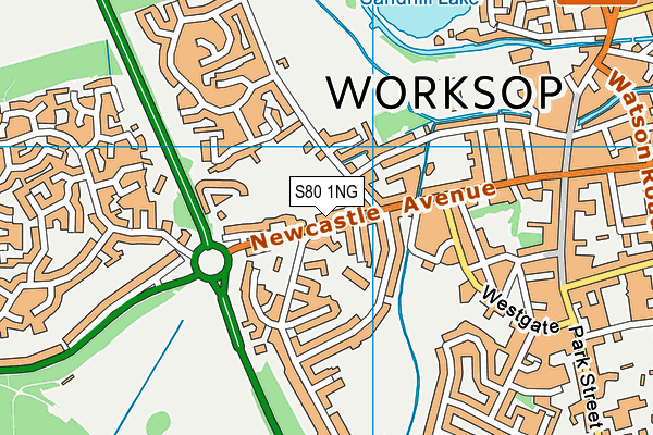 S80 1NG map - OS VectorMap District (Ordnance Survey)