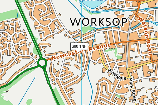 S80 1NH map - OS VectorMap District (Ordnance Survey)