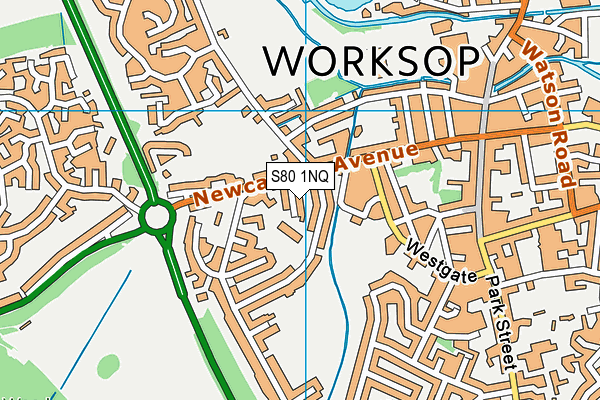 St Anne's CofE (Aided) Primary School map (S80 1NQ) - OS VectorMap District (Ordnance Survey)