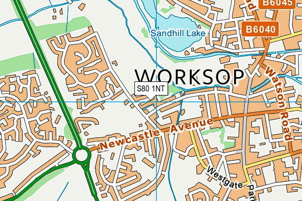 S80 1NT map - OS VectorMap District (Ordnance Survey)