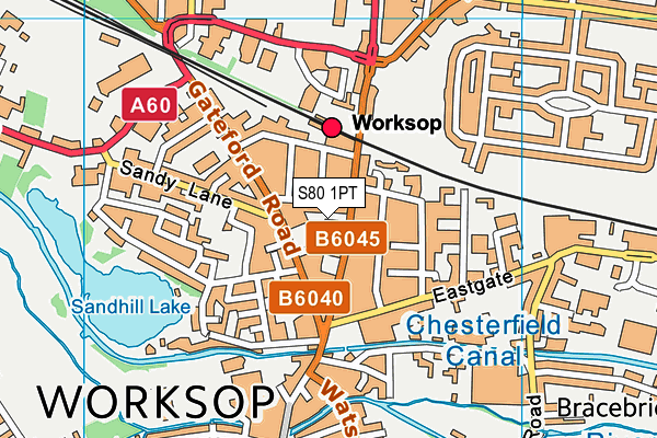 S80 1PT map - OS VectorMap District (Ordnance Survey)