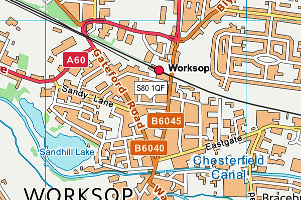 S80 1QF map - OS VectorMap District (Ordnance Survey)