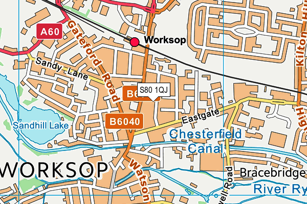 S80 1QJ map - OS VectorMap District (Ordnance Survey)