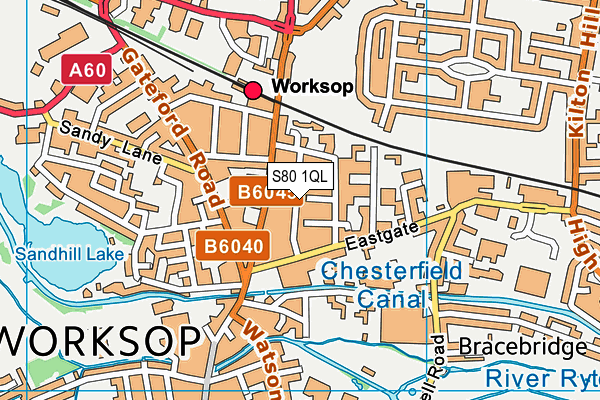S80 1QL map - OS VectorMap District (Ordnance Survey)