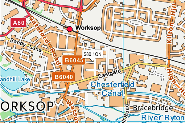 S80 1QN map - OS VectorMap District (Ordnance Survey)