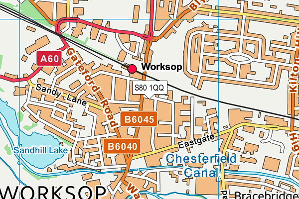 S80 1QQ map - OS VectorMap District (Ordnance Survey)