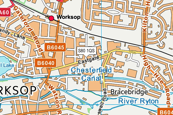 North Notts Community Arena map (S80 1QS) - OS VectorMap District (Ordnance Survey)