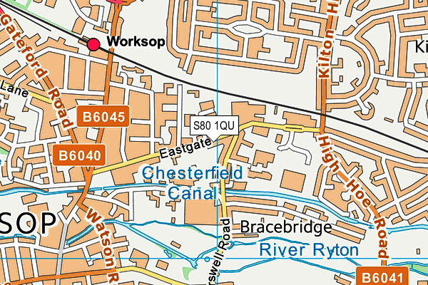 S80 1QU map - OS VectorMap District (Ordnance Survey)