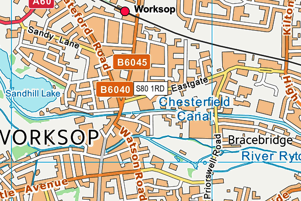 S80 1RD map - OS VectorMap District (Ordnance Survey)