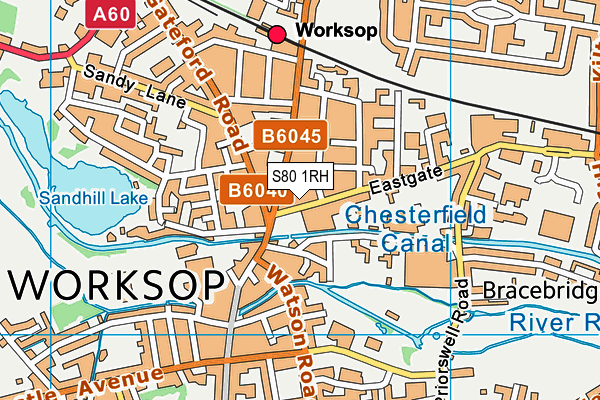 S80 1RH map - OS VectorMap District (Ordnance Survey)