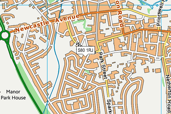 S80 1RJ map - OS VectorMap District (Ordnance Survey)