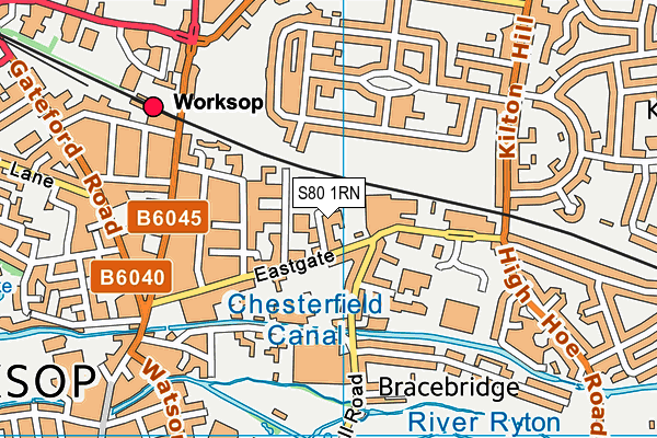 S80 1RN map - OS VectorMap District (Ordnance Survey)