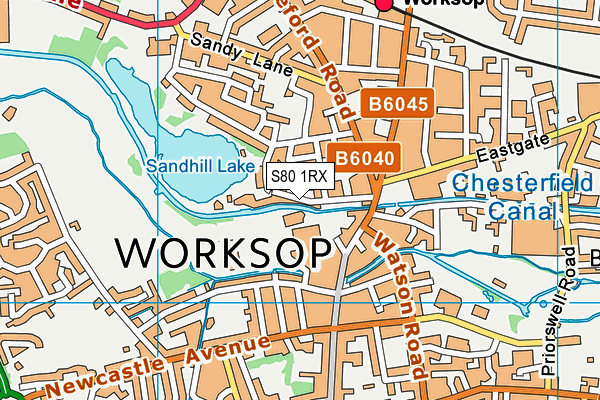 S80 1RX map - OS VectorMap District (Ordnance Survey)