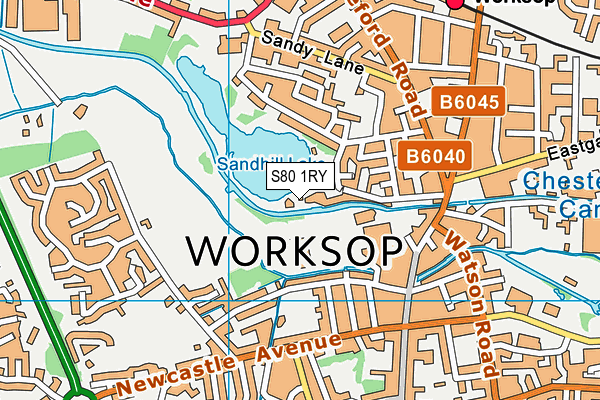 S80 1RY map - OS VectorMap District (Ordnance Survey)