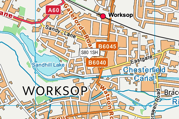 S80 1SH map - OS VectorMap District (Ordnance Survey)