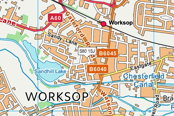 S80 1SJ map - OS VectorMap District (Ordnance Survey)