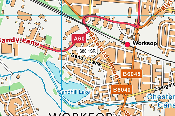 S80 1SR map - OS VectorMap District (Ordnance Survey)