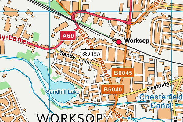 S80 1SW map - OS VectorMap District (Ordnance Survey)